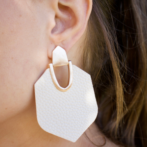 on replay faux leather earrings