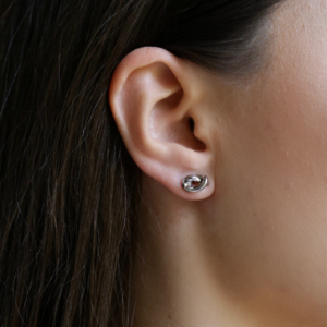 love knot silver stud earrings