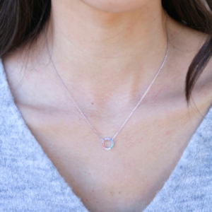 touch of rainbow silver necklace