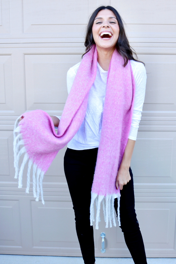warming up to you pink scarf