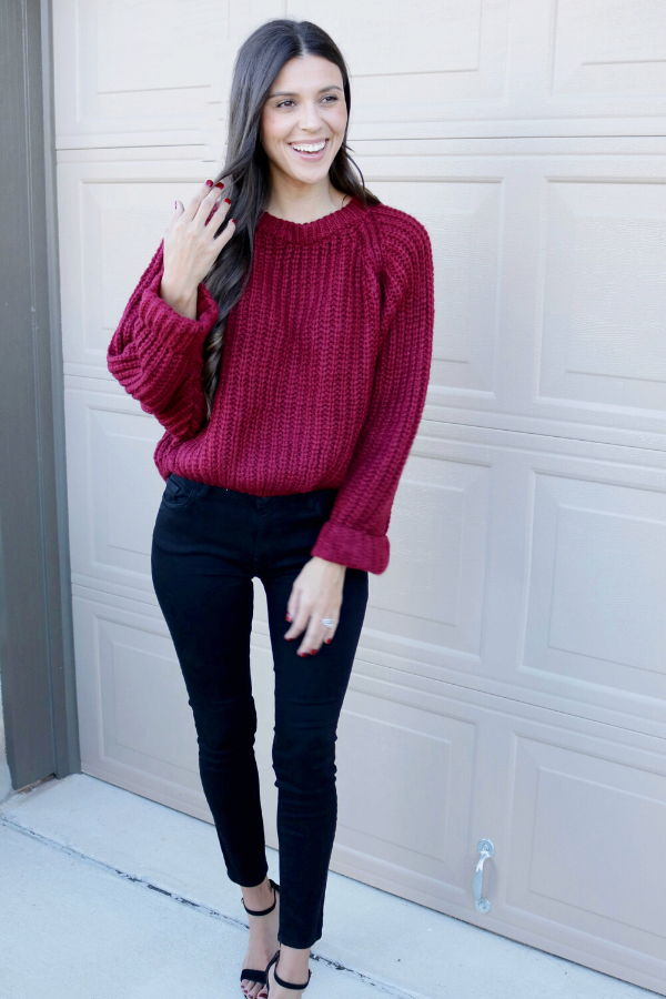 timeless charm burgundy sweater