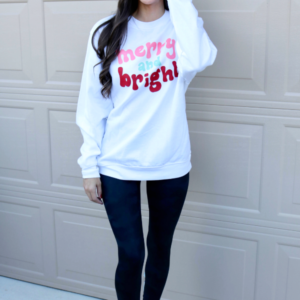 merry & bright graphic sweatshirt