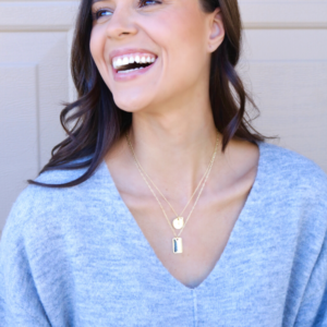 like a lady gold charm layered necklace