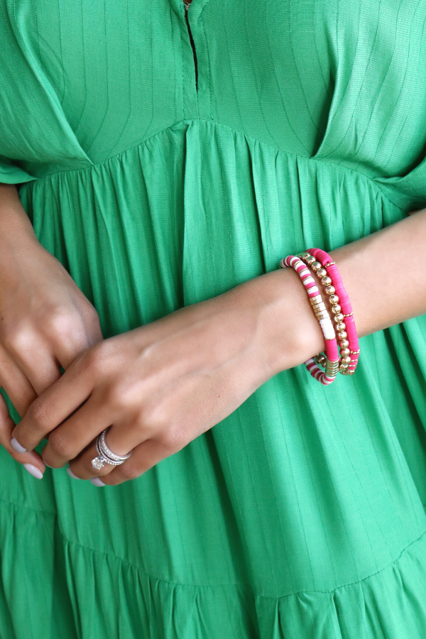 perfect set hot pink bracelet set